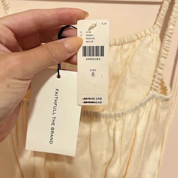 NWT Faithful The Brand Anthropologie Zuma Mini Dress 100% Linen Size 8 - Picture 9 of 12